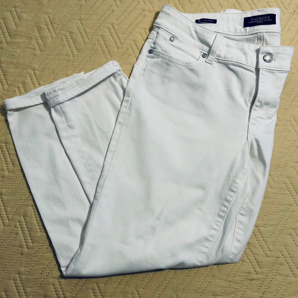 Talbots Slim Fit White Jeans